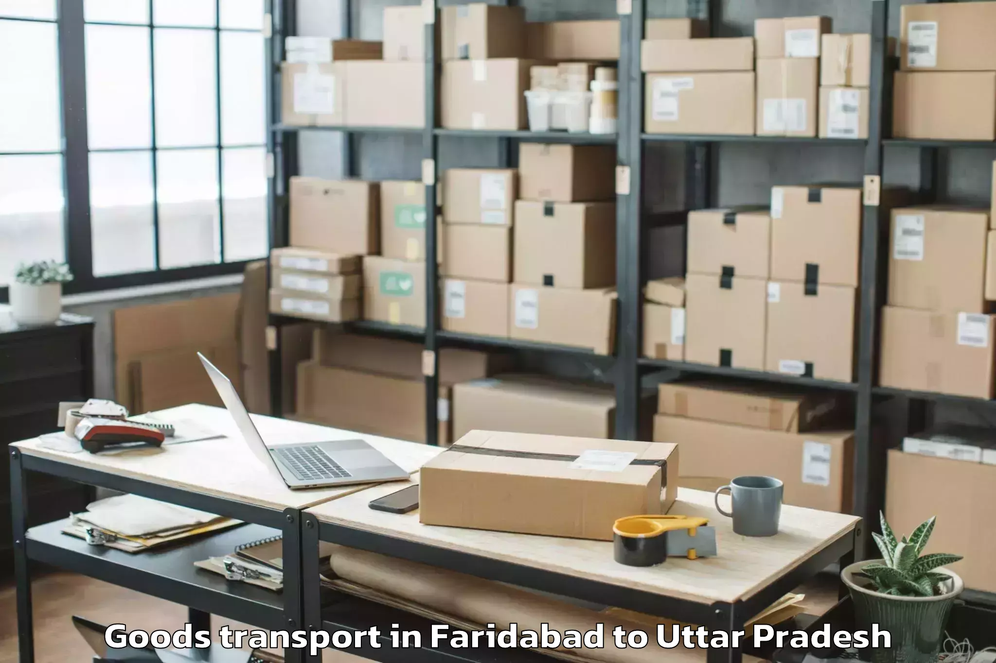 Top Faridabad to Mau Goods Transport Available